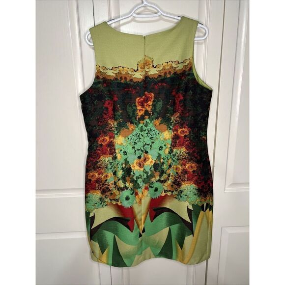 Julian Taylor Dress Green Floral Print Sleeveless Round Neck Multi-Color 14 - Picture 9 of 10